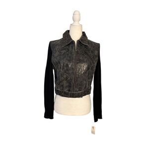 NWT Lucidity leather and knit jacket